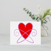 Kwantumhart Folie Uitnodiging Briefkaart (Staand Voorkant)