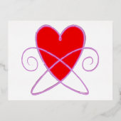 Kwantumhart Folie Uitnodiging Briefkaart (Voorkant)