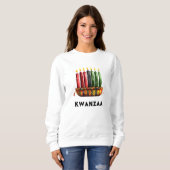 Kwanza Kinara, Sept bougies" Sweatshirt féminine (Devant entier)
