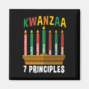 Kwanzaa 7 Principes Kaarsen Kinara Pan Afrikanen P Magneet