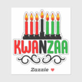 Kwanzaa 7Candles, Kiss Cut Sticker (Vel)