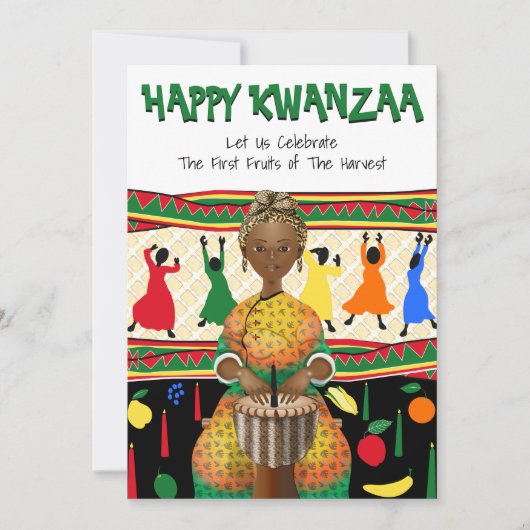 Kwanzaa African American Holiday Kaart (Voorkant)