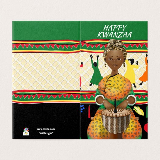 Kwanzaa African American Holiday Kaart (Buitenkant ongevouwen)