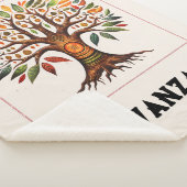 Kwanzaa Afrikaanse Boom Medium Sherpa Deken (3/4)