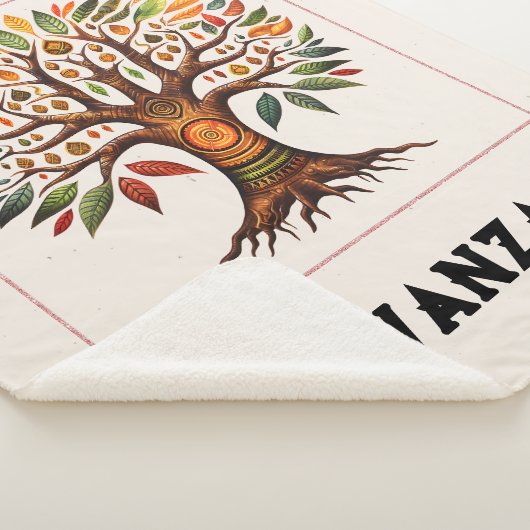 Kwanzaa Afrikaanse Boom Medium Sherpa Deken (3/4)
