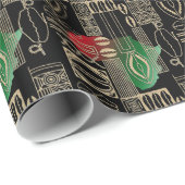 Kwanzaa Afrikaanse stam Symbolen Cadeaupapier (Rol Hoek)