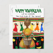 Kwanzaa Afro-Amerikaans Feestdagenkaart (Voorkant / Achterkant)