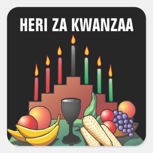 Kwanzaa Blessing Vierkante Sticker (Voorkant)