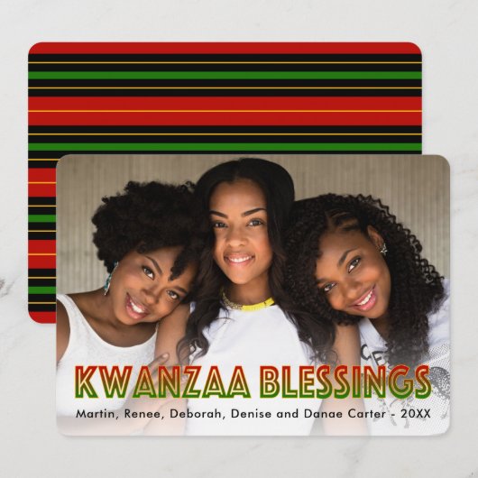 Kwanzaa Blessings | Foto Holiday Kaart (Voorkant / Achterkant)