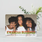 Kwanzaa Blessings | Foto Holiday Kaart (Staand voorkant)