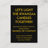 kwanzaa bougies invitations de fête (Dos)