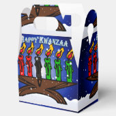 Kwanzaa Candle Kinara met sneeuw en groet Bedankdoosjes (Geopend)