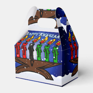 Kwanzaa Candle Kinara met sneeuw en groet Bedankdoosjes