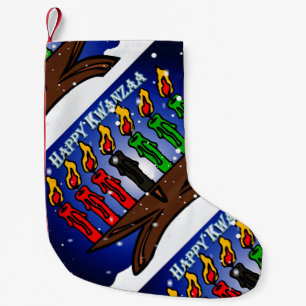 Kwanzaa Candle Kinara met sneeuw en groet Kleine Kerstsok