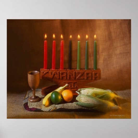 Kwanzaa Candles and Food Poster (Voorkant)