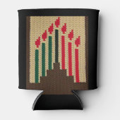 Kwanzaa Candles Brown Red Black Crochet Blikjeskoeler (Voorkant)