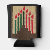 Kwanzaa Candles Brown Red Black Crochet Blikjeskoeler (Achterkant)