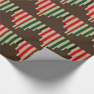 Kwanzaa Candles Brown Red Black Crochet Cadeaupapier