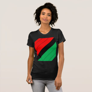 Kwanzaa Colors Red Black Green Stripes Pattern T-shirt