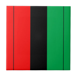 Kwanzaa Colors Red Black Green Stripes Pattern Tegeltje