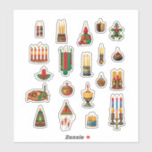 Kwanzaa conçoit des autocollants en vinyle de 8 po (Feuille)
