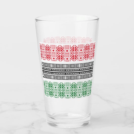 Kwanzaa Flag Patterns Glas (Achterkant)
