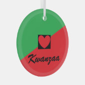 Kwanzaa & Hart Glas Ornament (Voorkant Rechts)