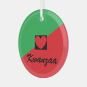 Kwanzaa & Hart Glas Ornament (Voorkant links)