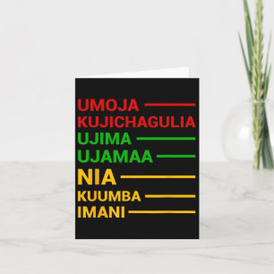 Kwanzaa Holiday 7 Principe Betekenissen Kaart