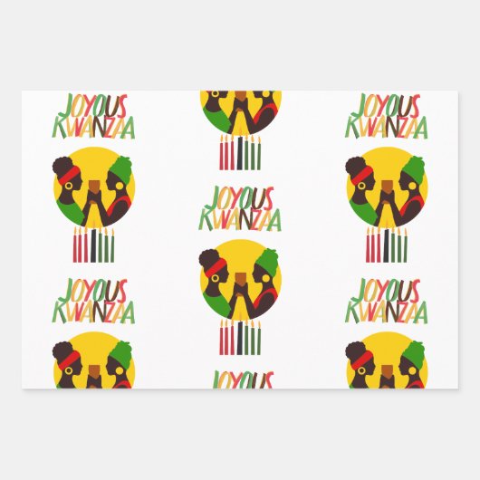 Kwanzaa inpakpapier vellen (set van 3 vellen) (Voorkant)