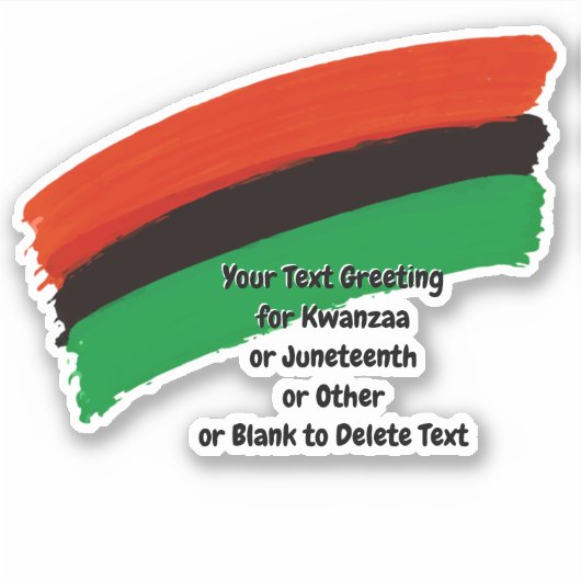Kwanzaa Juneteenth Red Black Verf Kiss Sticker (Voorkant)