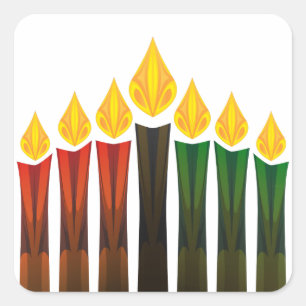 kwanzaa kaarsen vierkante sticker
