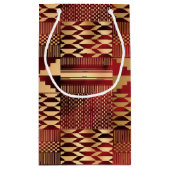 Kwanzaa Kente Imprimer (Rouge/Or) Petit sac cadeau (Dos)
