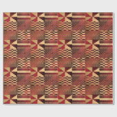 Kwanzaa Kente Print (rood/goud) Cadeaupapier (Vlak)