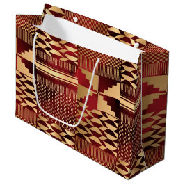 Kwanzaa Kente Print (rood/goud) Groot Cadeauzakje
