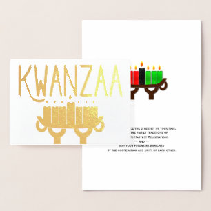 Kwanzaa Kinara Candles and First Fruits Message Folie Kaarten