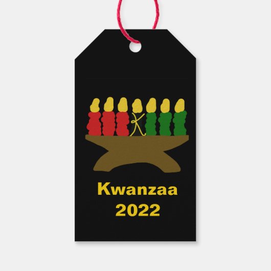 Kwanzaa Kinara Candles Cadeaulabel (Achterkant)