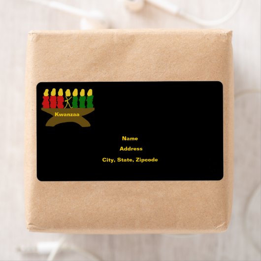 Kwanzaa Kinara Candles Etiket (Insitu)