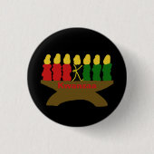 Kwanzaa Kinara Candles Ronde Button 3,2 Cm (Voorkant)