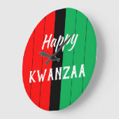 Kwanzaa Kinara Red Black Green Stripes Pattern Grote Klok (Hoek)