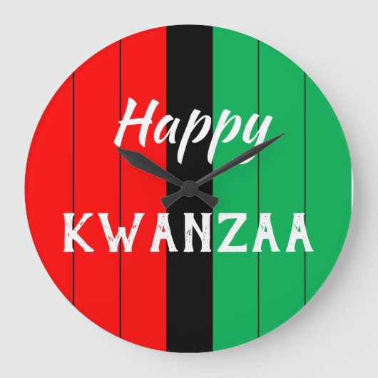 Kwanzaa Kinara Red Black Green Stripes Pattern Grote Klok (Voorkant)