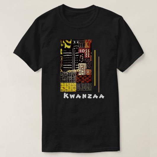 Kwanzaa Kuba doek geometrisch — aarde Toon T-shirt (Design voorkant)