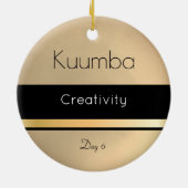 Kwanzaa Kuumba Gold Black White Day 6 Keramisch Ornament (Achterkant)