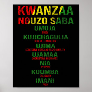 Kwanzaa - Nguzo Saba De zeven principes van nood Poster