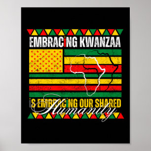 Kwanzaa omarmen is onze gedeelde Afrikaanse mensel Poster
