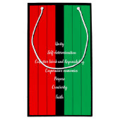 Kwanzaa Principles Red Black Green Stripes Pattern Klein Cadeauzakje (Achterkant)