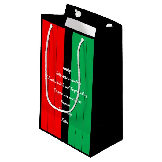 Kwanzaa Principles Red Black Green Stripes Pattern Klein Cadeauzakje (Voorkant Gekanteld)