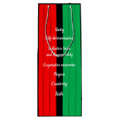 Kwanzaa Principles Red Black Green Stripes Pattern Wijn Cadeautas (Achterkant)