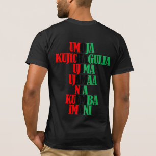 Kwanzaa Principles Red Black Green Text T-shirt