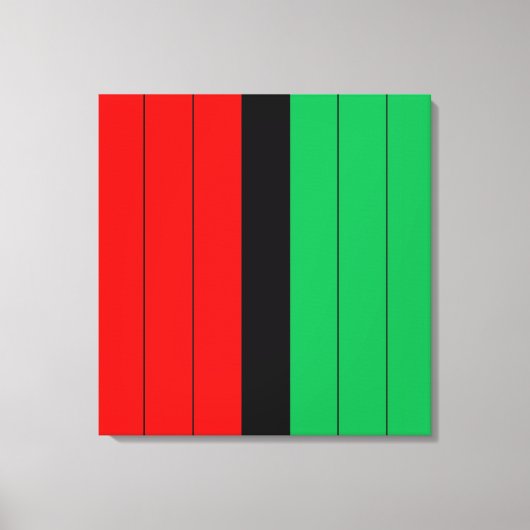 Kwanzaa Red Black Kinara Striped Pattern Canvas Afdruk (Voorkant)